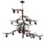 Pine Branch 18 Light Chandelier in Rust And Green Trees (57|233599)