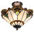 Shell with Jewels Three Light Semi-Flushmount in Mahogany Bronze (57|218495)