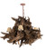 Driftwood Six Light Chandelier in Natural Wood/Rusty Nail (57|197275)