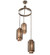 Cilindro Three Light Chandelier in Antique Hammered Gold (57|196544)