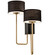 Cilindro Two Light Wall Sconce in Textured Black/Champagne Metallic (57|195611)