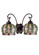 Jeweled Basket Two Light Wall Sconce in Mahogany Bronze (57|19014)
