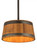 Whiskey Barrel Three Light Pendant in Black Metal,Natural Wood (57|188647)