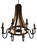 Barrel Stave Eight Light Chandelier in Costello Black (57|180364)