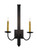 Primitive Two Light Wall Sconce in Costello Black (57|166556)
