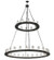 Loxley 36 Light Chandelier in Black Metal (57|164615)