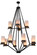 Galen 12 Light Chandelier in Black Metal (57|161802)