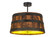 Whiskey Barrel Four Light Pendant in Black Metal,Natural Wood (57|161073)