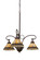 Tiffany Jeweled Peacock Three Light Chandelier in Pewter,Custom (57|16094)