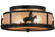 Cowboy & Steer Two Light Flushmount in Textured Black (57|158522)