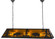 Buffalo At Lake Nine Light Oblong Pendant in Wrought Iron (57|156358)