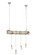 Hounds Tooth Four Light Island Pendant in Black Metal,Natural Wood (57|155182)