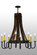 Barrel Stave Eight Light Chandelier in Costello Black (57|149106)