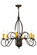 Squire Six Light Chandelier in Black Metal,Custom (57|148751)