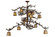 Pine Branch 12 Light Chandelier in Caf Noir (57|147539)
