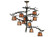 Pine Branch Ten Light Chandelier in Dark Burnished Antique Copper (57|147381)