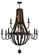 Barrel Stave 12 Light Chandelier in Coffee Bean (57|143858)