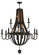 Barrel Stave 12 Light Chandelier in Black Metal (57|143858)