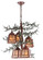 Pine Branch Five Light Chandelier in Rust With Green Branches (57|142072)
