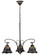 Tiffany Peacock Feather Three Light Chandelier in Mahogany Bronze (57|140351)