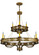 Byzantine Nine Light Chandelier in Brushed Gold (57|137956)