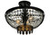 Chrisanne Three Light Semi-Flushmount in Black Metal,Crystal (57|130636)