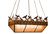 Ducks In Flight Six Light Oblong Pendant in Rust (57|13051)
