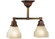 Bungalow Two Light Semi-Flushmount in Burnished Copper (57|129083)