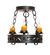 Sagebrush Three Light Chandelier in Blackwash (57|115176)