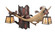 Antlers Two Light Wall Sconce in Rust Over Wrought Iron (57|106612)