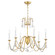Plumette Six Light Chandelier in Gold Leaf (16|12166GLCRY)
