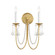 Plumette Two Light Wall Sconce in Gold Leaf (16|12161GLCRY)
