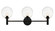Cosmo Three Light Wall Sconce in Black (423|S06003BKCL)