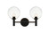 Cosmo Two Light Wall Sconce in Black (423|S06002BKCL)