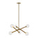 Matchstix Six Light Chandelier in Aged Gold Brass (423|C64606AGCL)
