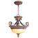 Villa Verona Two Light Pendant/Ceiling Mount in Hand Applied Verona Bronze w/ Aged Gold Leafs (107|857763)