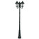 Morgan Three Light Outdoor Post Mount in Textured Black w/ Antique Silver Cluster (107|7619814)