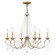 Pennington Six Light Chandelier in Hand Applied Antique Gold Leaf (107|651648)