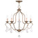 Chesterfield Five Light Chandelier in Hand Applied Antique Gold Leaf (107|643548)
