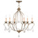 Chesterfield Six Light Chandelier in Hand Applied Antique Gold Leaf (107|642648)
