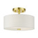 Meridian Two Light Semi Flush Mount in Satin Brass (107|5105212)