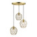 Geometrix Three Light Pendant in Antique Brass (107|4659301)