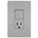 radiant Single Pole/3-Way Switch with 15A Tamper-Resistant Outlet in Gray (246|RCD38TRGRY)