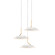 Royyo LED Pendant in Matte white with gold (240|RYPC3SWMWG)