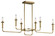 Alden Six Light Linear Chandelier in Natural Brass (12|43362NBR)
