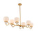 Ascher Six Light Island Pendant in Winter Brass (33|513061WB)