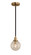 Cameo One Light Mini Pendant in Matte Black Finish with Brushed Pearlized Brass (33|315410BBB)