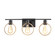 Volta Three Light Bath Bar in Matte Black w/ Brass Ring (102|NSH8903MBBR)