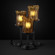 Veneto Luce Three Light Table Lamp in Brushed Nickel (102|GLA879716AMBRNCKL)