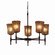Veneto Luce Five Light Chandelier in Brushed Nickel (102|GLA841016AMBRNCKL)